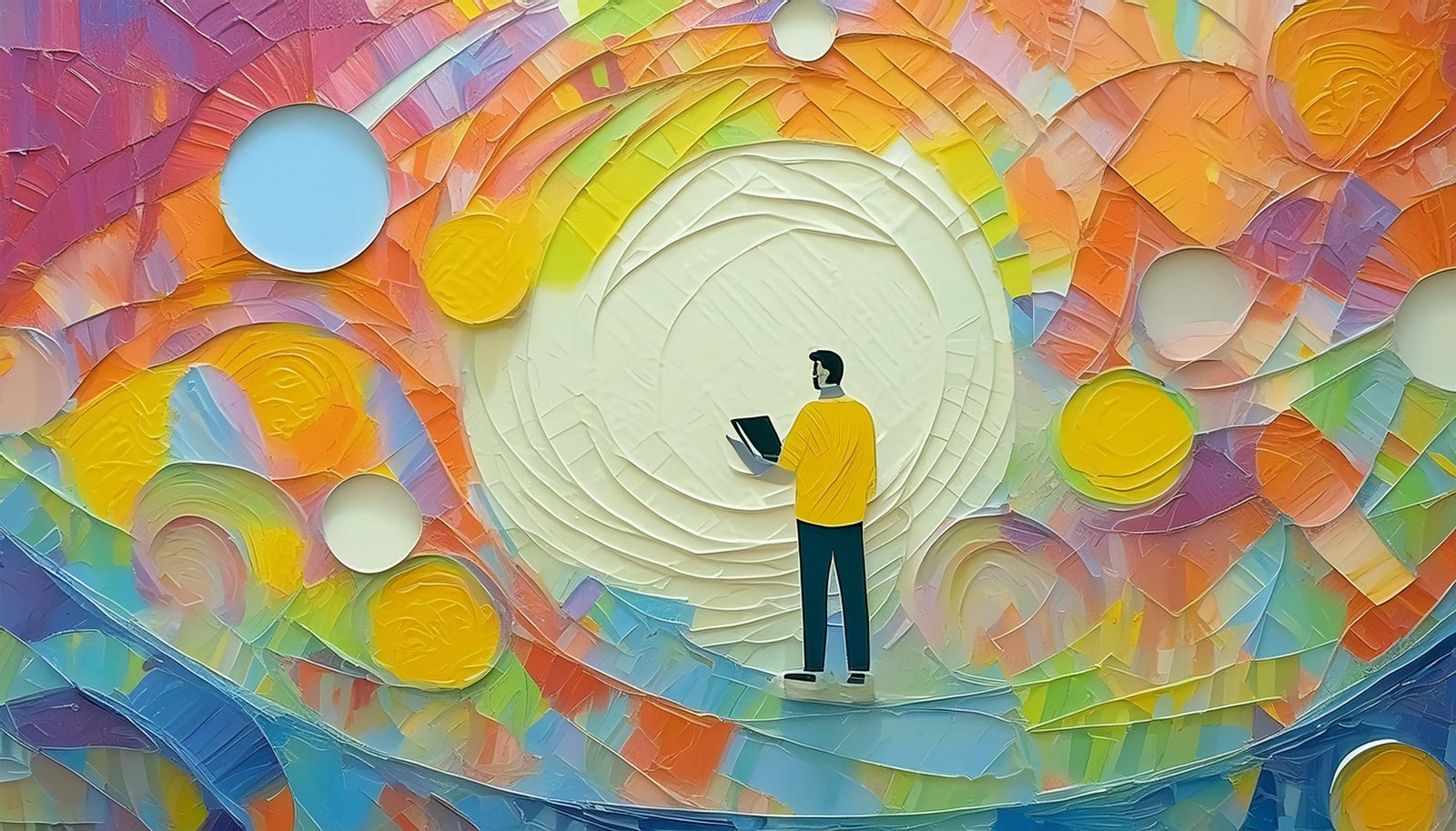 człowiek z laptopem